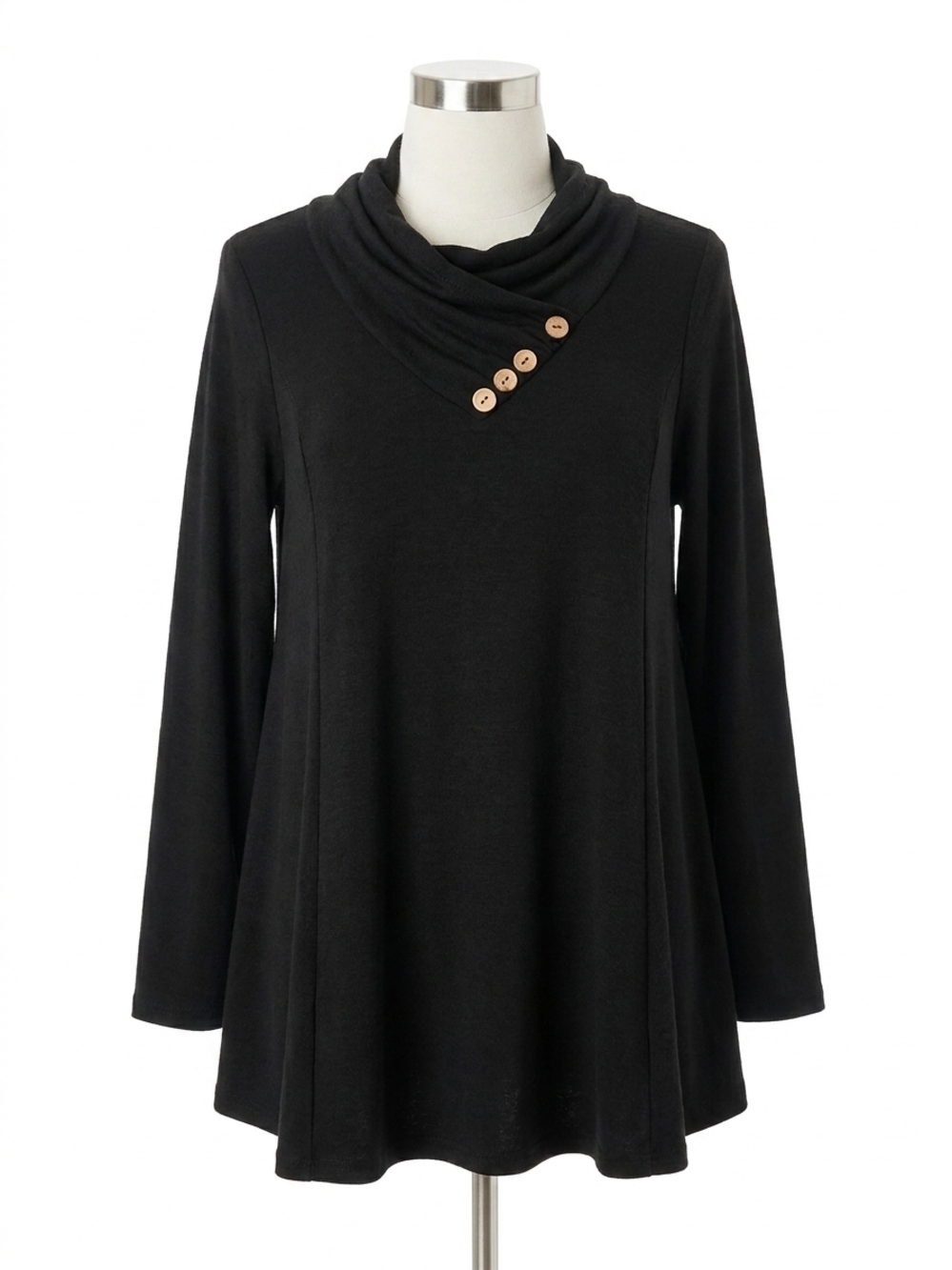 NEW HEIMISH USA faux cowl neck sweater in black